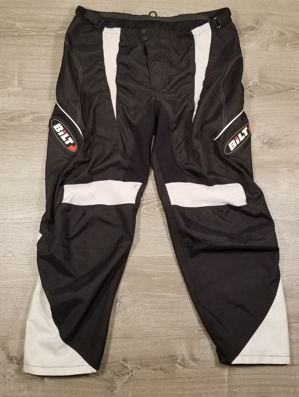 Bilt Motorcycle Racing Pants Blorp 1 Mens Size 40 XXL Black White Mtn Biking